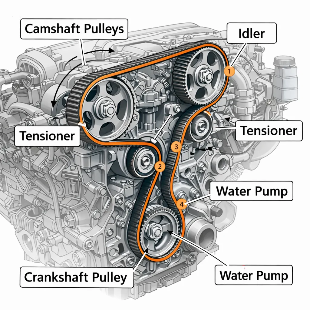 timing belt path