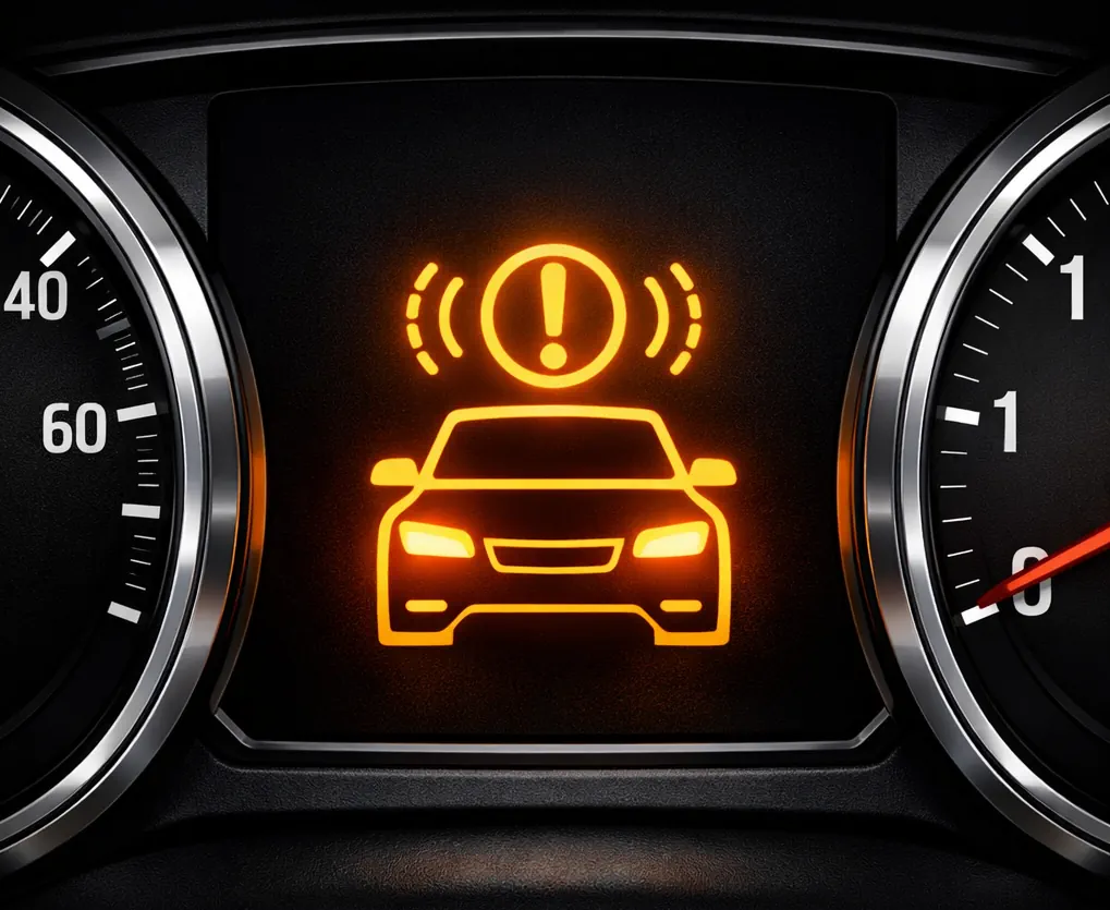 kulunud piduriklotside märgutuli auto armatuurlauas