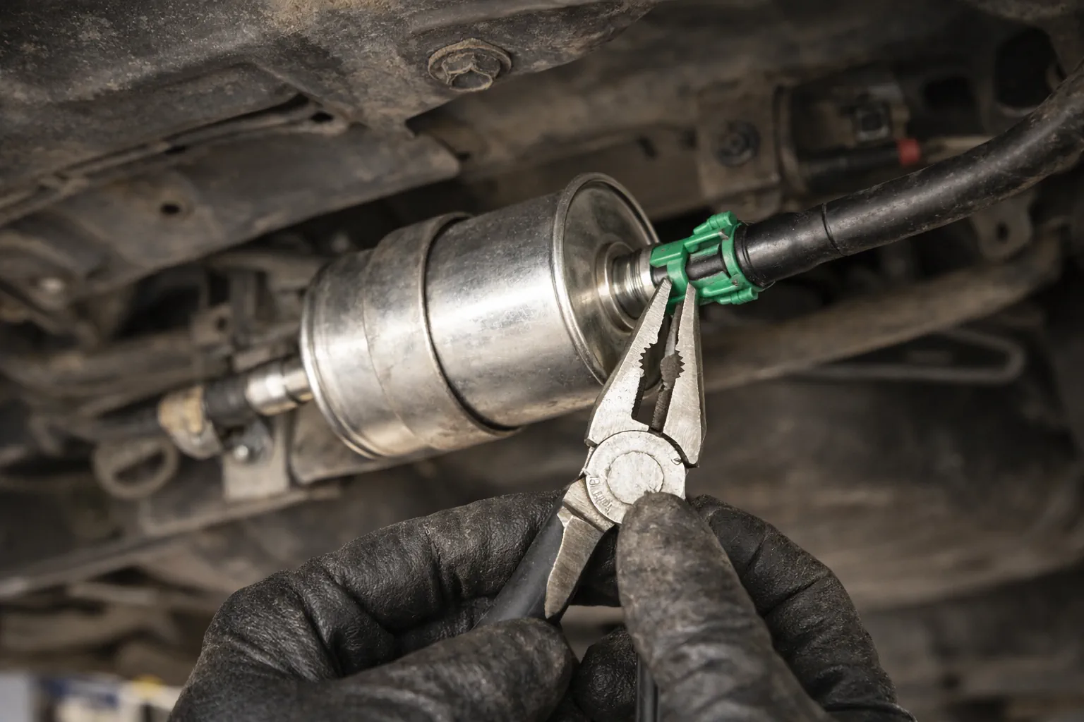 auto kütusefiltri klambri avamine