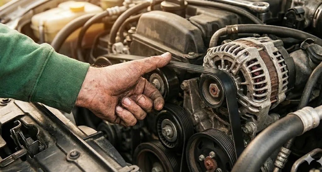 Audi A4 uue pagaldatud generaatoririhma pinguloleku kontrollimine